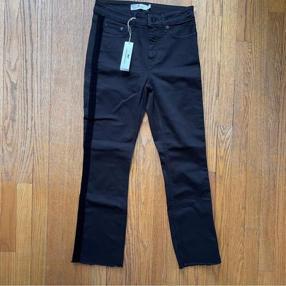 NEW vineyard Vines High Rise Kick Flare Jeans Black Velvet Multiple Sizes NWT